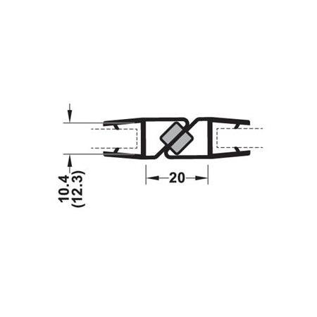 Hafele Duşakabin SDS08 Mıknatıslı 180° Cam Kapı Fitili 8-10/2500 mm